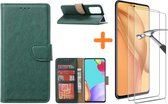 Samsung A52 hoesje bookcase Groen - Samsung Galaxy A52 5G hoesje wallet cover met Pasjeshouder - 2x Samsung A52 screenprotector