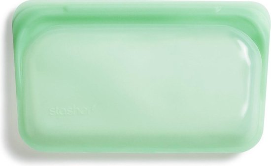 Stasher - Snack - Vershoudzakje - Hersluitbaar en Luchtdicht - 19x12cm - Mint (Groen)