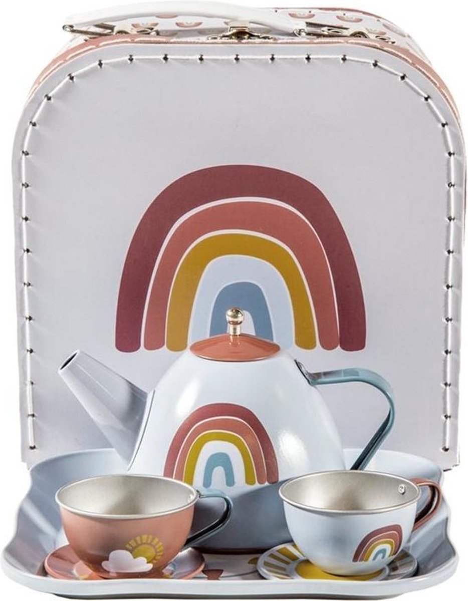 Little Dutch Theeservies in koffer Rainbow - Multicolour