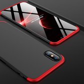 GKK drievoudig verbindende PC-hoes voor volledige dekking voor iPhone XS Max (zwart + rood)