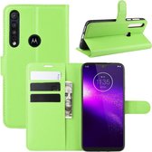 Voor Motorola One Macro / G8 Play Litchi Texture Horizontaal Flip Leren Case met Portemonnee & Houder & Kaartsleuven (Groen)