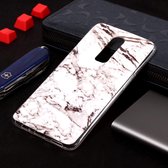 Marmeren patroon Soft TPU Case voor OnePlus 6 (wit)