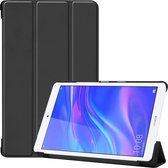 Custer textuur gekleurde tekening horizontale flip PU lederen tas voor Huawei MediaPad M5 Lite 8.0, met drievoudige houder (zwart)