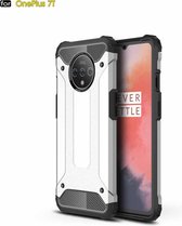 Voor Oneplus 7T Magic Armor TPU + PC-combinatiehoes (zilver)