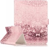 Voor 10 inch tablet-pc rosÃ©goud patroon universele horizontale flip lederen tas met houder & kaartsleuven & portemonnee (wit)