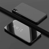 Galvaniseren spiegel horizontale flip PU lederen tas met houder voor Xiaomi Redmi 7A (zwart)