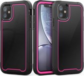 Voor iPhone 11 Frame-serie TPU + PC Stofdicht Krasbestendig Valbestendig Beschermhoes (Rozerood)