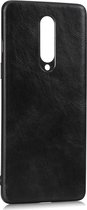 Voor OnePlus 8 Crazy Horse getextureerd kalfsleer PU + PC + TPU-hoesje (zwart)