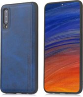 Voor Galaxy A50 Diaobaolee schokbestendig PU + TPU beschermhoes (blauw)