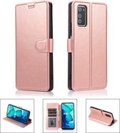 Voor Huawei Honor V30 Kalf Textuur Magnetische Gesp Horizontale Flip Leren Case met Houder & Kaartsleuven & Portemonnee & Fotolijst (Rose Goud)