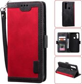 Voor Xiaomi Redmi Note 8 Retro Splicing Horizontale Flip Leather Case met kaartsleuven & houder & portemonnee (rood)