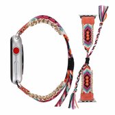 Kledingwol Polshorlogeband met roestvrijstalen gesp voor Apple Watch Series 3 & 2 & 1 42 mm (oranje)