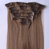Clip in hair extensions 7 set straight bruin - 8#