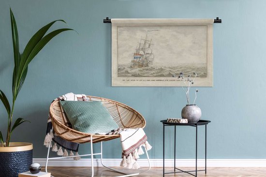 Peintures Tapisserie COV - Le navire Woestduin se coince sur le Noorderrassen - Peinture de Cornelis de Jonker Tapisserie coton 90x60 cm - Tapisserie avec photo