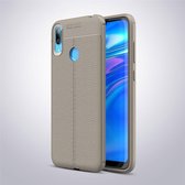 Litchi Texture TPU schokbestendig hoesje voor Huawei Y7 (2019) (grijs)