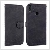 Voor Huawei P20 Pressed Printing Pattern Horizontal Flip PU Leather Case met houder & kaartsleuven & Wallet & & Lanyard (zwart)