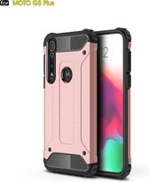 Voor Moto G8 Plus Magic Armor TPU + PC Combinatie Case (Rose Gold)