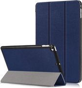 Custer Texture Horizontal Flip Leather Case voor iPad Mini 2019 & Mini 4, met drievoudige houder en slaap / waakfunctie (donkerblauw)