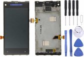 Lcd-scherm en Digitizer volledige montage met frame voor HTC 8X (donkerblauw)