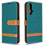 Voor Huawei Honor 20S Kleuraanpassing Denim Textuur Horizontaal Flip Leren Case met Houder & Kaartsleuven & Portemonnee & Lanyard (Groen)