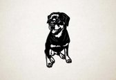 Wanddecoratie - Hond - Rottweiler 2 - S - 58x29cm - Zwart - muurdecoratie - Line Art
