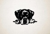 Wanddecoratie - Hond - Rottweiler 8 - L - 71x105cm - Zwart - muurdecoratie - Line Art
