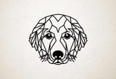 Line Art - Hond - Golden Retriever - XS - 25x29cm - Zwart - geometrische wanddecoratie