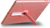 Schokbestendige glitter pc + TPU beschermhoes met houder voor iPad 9.7 (2018) & (2017) (rose goud)