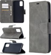 Voor Oppo A72 / A52 / A92 Retro Lambskin Texture Pure Color Horizontale Flip PU Leather Case met houder & kaartsleuven & portemonnee & lanyard (grijs)