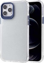 Transparant glitterpoeder TPU + pc-hoesje met afneembare knoppen voor iPhone 12 Pro Max (blauw)