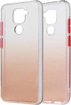 Voor Xiaomi Redmi Note 9 Gradient Shockproof TPU + Acryl beschermhoes met afneembare knoppen (Gradient Orange)
