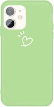 Voor iPhone 11 Three Dots Love-heart Pattern Colorful Frosted TPU telefoon beschermhoes (groen)