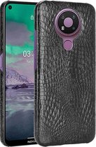 Voor Nokia 3.4 Shockproof Crocodile Texture PC + PU Case (Zwart)