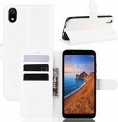 Litchi Texture Horizontale Flip Leren Case voor Xiaomi Redmi 7A, met Portemonnee & Houder & Kaartsleuven (wit)