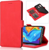 Voor Huawei P30 Lite Retro Magnetische Sluiting Horizontale Flip Leren Case met Houder & Kaartsleuven & Fotolijst & Portemonnee (Rood)