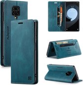 Voor Xiaomi Redmi Note 9s AutSpace A01 Retro Skin-feel Crazy Horse Texture Horizontale flip lederen tas met houder & kaartsleuven & portemonnee & RFID (blauw)