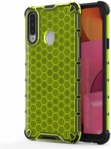 Voor Galaxy A20s schokbestendige honingraat pc + TPU-hoes (groen)