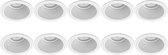 Spot Armatuur 10 Pack - Prima Minko Pro - GU10 Fitting - Inbouw Rond - Mat Wit - Aluminium - Verdiept - Ø90mm