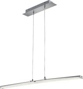 LED Hanglamp - Hangverlichting - Iona Stilo - 16W - Natuurlijk Wit 4000K - Rechthoek - Mat Chroom - Aluminium
