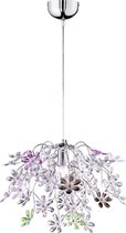 LED Hanglamp - Hangverlichting - Iona Flowy - E27 Fitting - 1-lichts - Rond - Glans Chroom - Aluminium