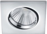 LED Spot - Inbouwspot - Iona Paniro - Vierkant 5W - Dimbaar - Warm Wit 3000K - Mat Chroom - Aluminium - 80mm