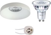 PHILIPS - LED Spot Set - CorePro 830 36D - Prima Vrito Pro - GU10 Fitting - Dimbaar - Inbouw Rond - Mat Wit - 4W - Warm Wit 3000K - Ø82mm