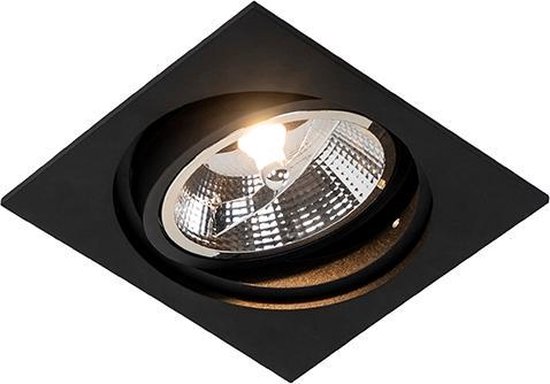 Mandrin QAZQA - Spot encastrable - 1 lumière - L 160 mm - Zwart