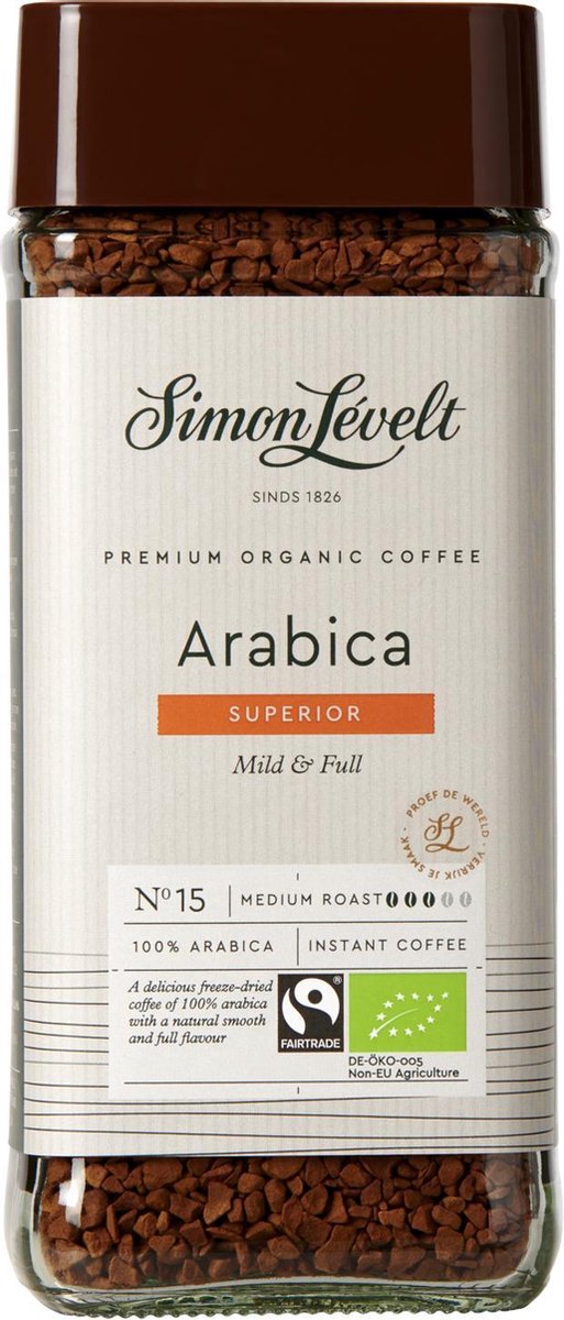 Goedkoopste Simon Lévelt | Oploskoffie Premium Organic Coffee - 100g