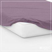 The One Katoenen Hoeslaken Plum-100x220cm