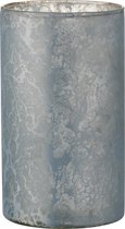 J-Line theelichthouder Rond - glas - sneeuwblauw - large