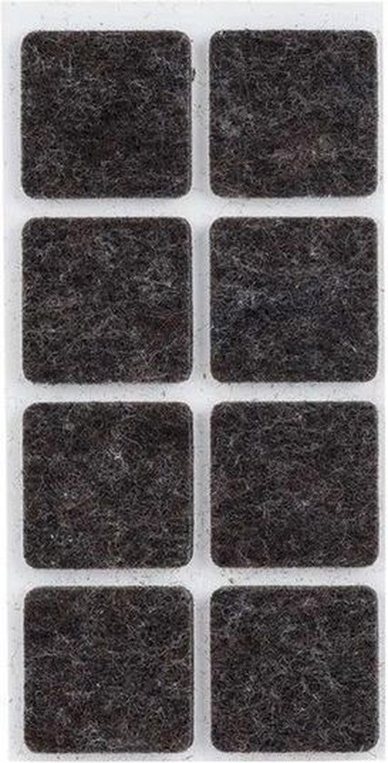 56x Zwarte vierkante meubelviltjes/antislip noppen 2,5 cm - Beschermviltjes - Vloerbeschermers - Meubelvilt - Viltglijders