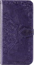 Mandala Booktype Xiaomi Redmi Note 8 Pro hoesje - Paars