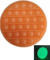 Dielay - Pop It - Fidget Toy - 12,5 cm - Glow in the Dark - Oranje Rond