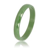 My Bendel - Keramieken ring facet geslepen groen 3mm - Keramieke mooi blijvende groene ring - Onbreekbaar - Met luxe cadeauverpakking